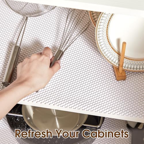 Shelf Liner for Kitchen Cabinets and Drawers, White, 10" x 240"