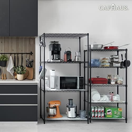 CAPHAUS NSF Commercial Grade Heavy Duty Wire Shelving w/Wheels, Leveling Feet...