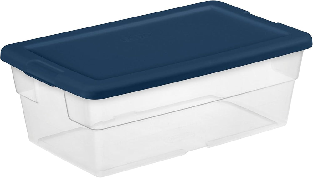 Sterilite Stackable 6 Quart Home Storage Box with Handles and Lid for Efficie...