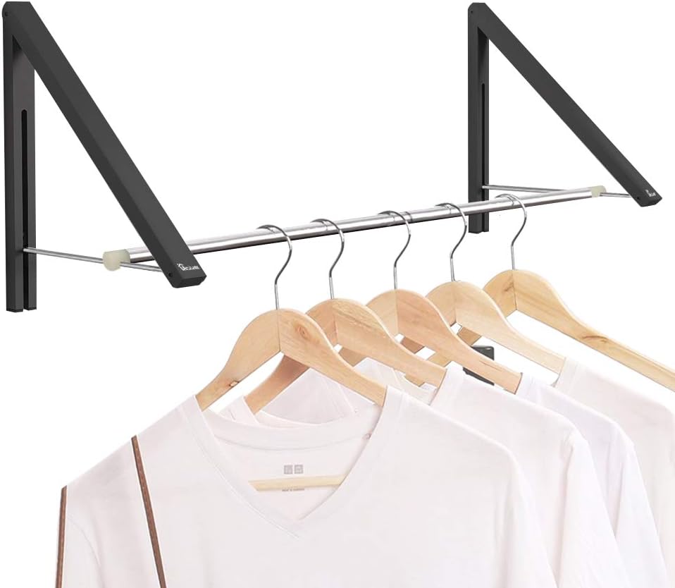 Retractable Clothes Rack - Wall Mounted Folding Clothes Hanger Drying Rack fo...