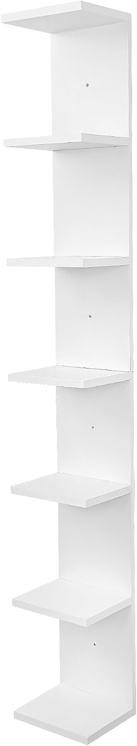 7 Tier Wall Shelf Unit,Vertical Column Floating Storage Home Decor Organizer,...