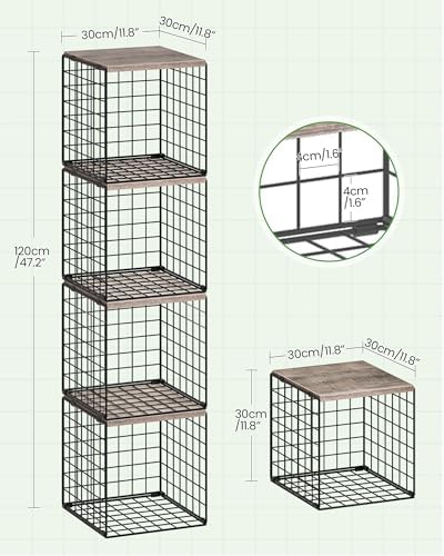 CHOEZON 4-Tier Closet Organizers and Storage, Stackable Storage Bin Baskets w...