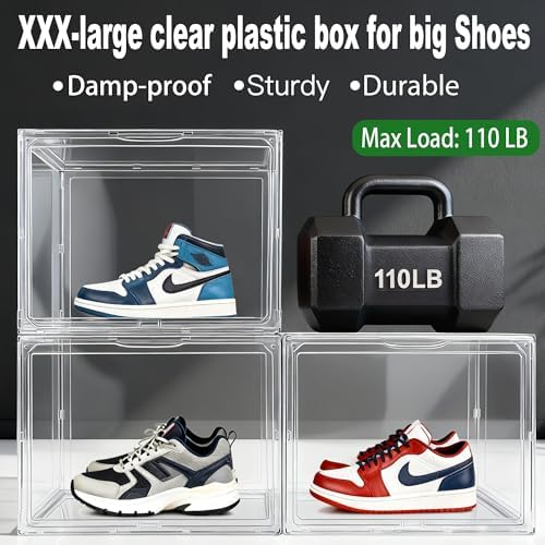 5 Pack XXX-Large Tall BootOrganizer, 17.3x13x13'' Acrylic Display Case