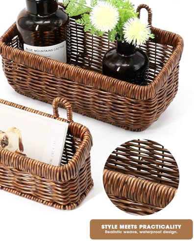 AceList Wall Hanging Basket, Boho Style Hand-Woven Hanging Storage Baskets - ...