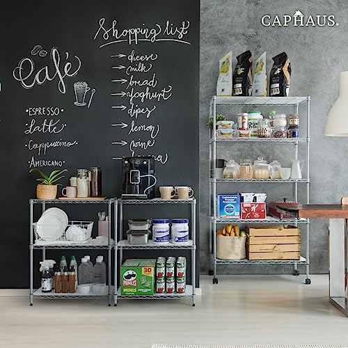 CAPHAUS NSF Adjustable Shelves Metal Wire Shelving Unit w/Liners, Kitchen Sto...
