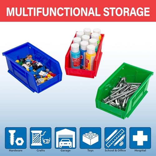 Akro-Mils 30220 AkroBins Plastic Storage Bins, 7"x4"x3", Blue,...