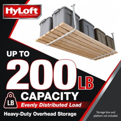 HyLoft 33 in. x 34 in. Adjustable Garage Ceiling Mount Storage Rack Kit, Gara...