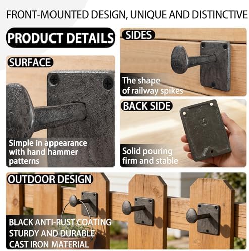 Rustic Cast Iron Railroad Spike Wall Hook, 3.8 * 2.7 * 2.8" Heavy Duty F...