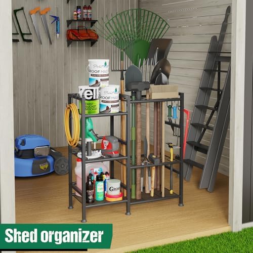 keomaisyto Garden Tool Organizer with Large Hooks, Garage Storage Rack