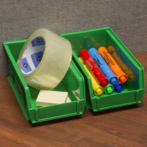 Akro-Mils 30220 AkroBins Plastic Storage Bins, 7"x4"x3", Blue,...