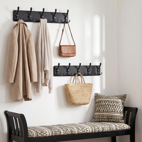 WEBI Rustic Coat Rack Wall Mount,Wood Coat Hooks Wall Mounted Coat Hanger,16&...