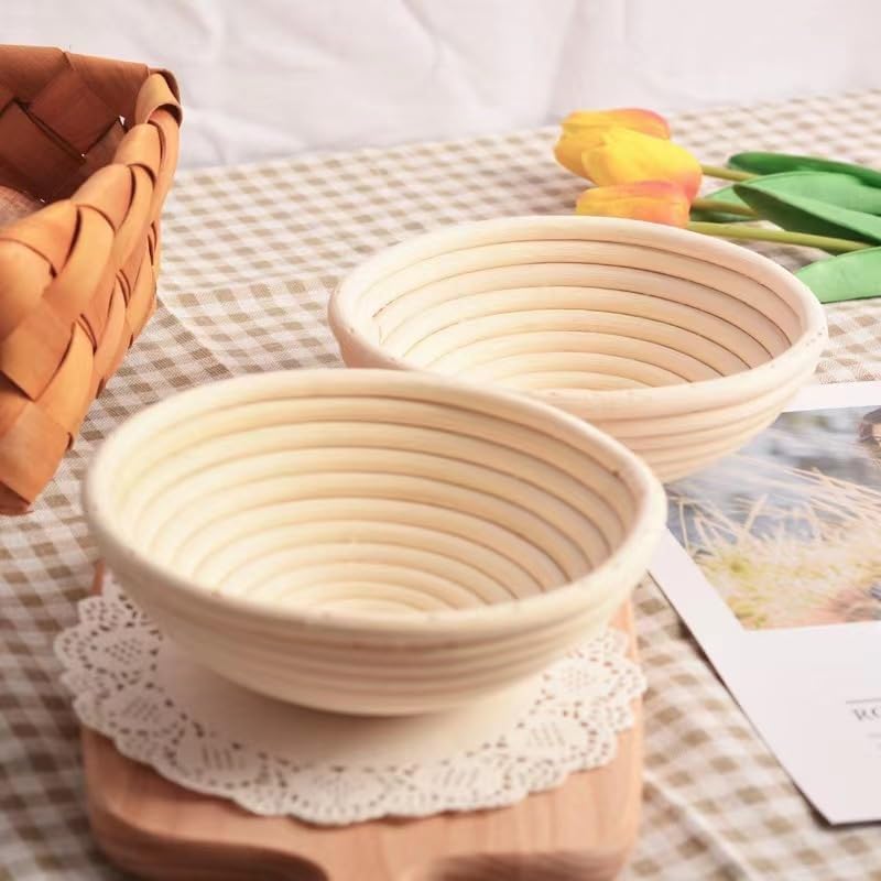 Banneton Bread Proofing Basket Set of 6 with Cloth Liner, 6 Inch, Round