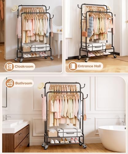 Homde Sturdy Garment Rack for Bedroom: 265 lbs Heavy Duty Clothes Organizer