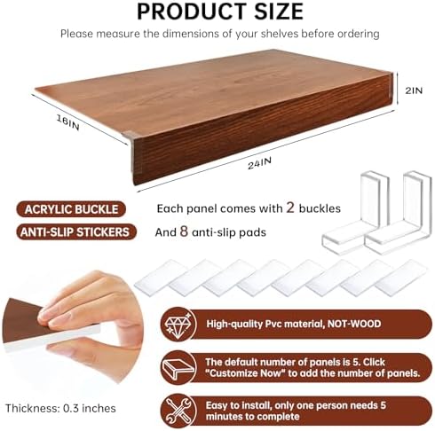 5PCS Wire Shelf Covers for Pantry, Preventing Leakage of Items & Removabl...