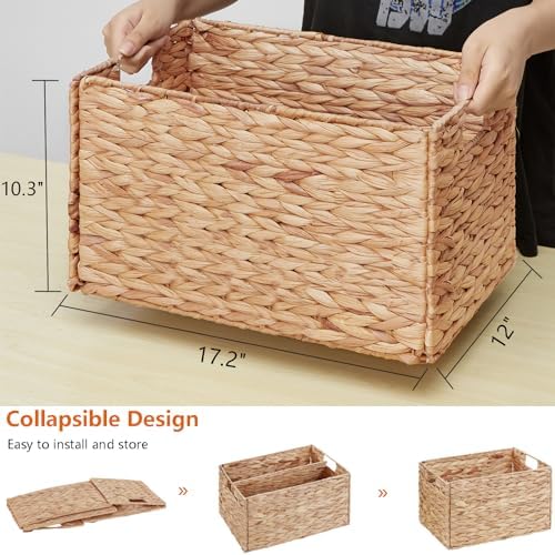 Vagusicc Wicker Storage Basket, Set of 2 Hand-Woven Storage Baskets for Organ...