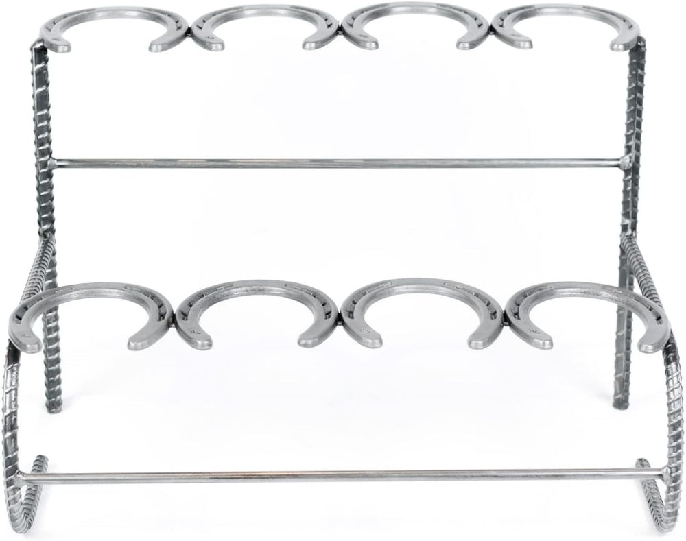 Rustic Double Decker Horseshoe Boot Rack - 4 pairs