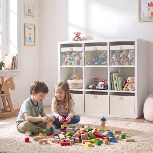 StorageWorks Closet Organizer Bins with Clear Window, Beige