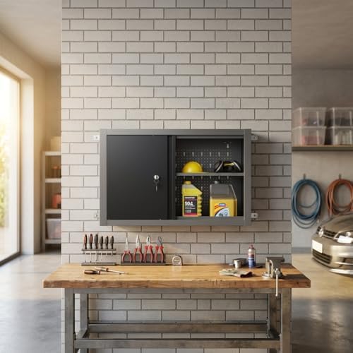 JZD Steel Wall Cabinet, Industrial-Grade Workshop Storage Solutions with Two ...