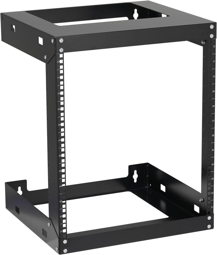 12U Wall Mount Rack Open Frame 19 Inch Server Equipment 2 Post Network Cabinet