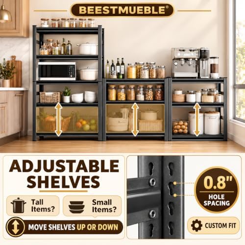 Kitchen Shelf, Adjustable Bakers Rack, Heavy Duty Coffee bar