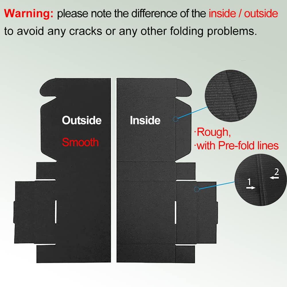 50 Pack 7x6x2'' Small Shipping Boxes, Black Corrugated Cardboard Mail...
