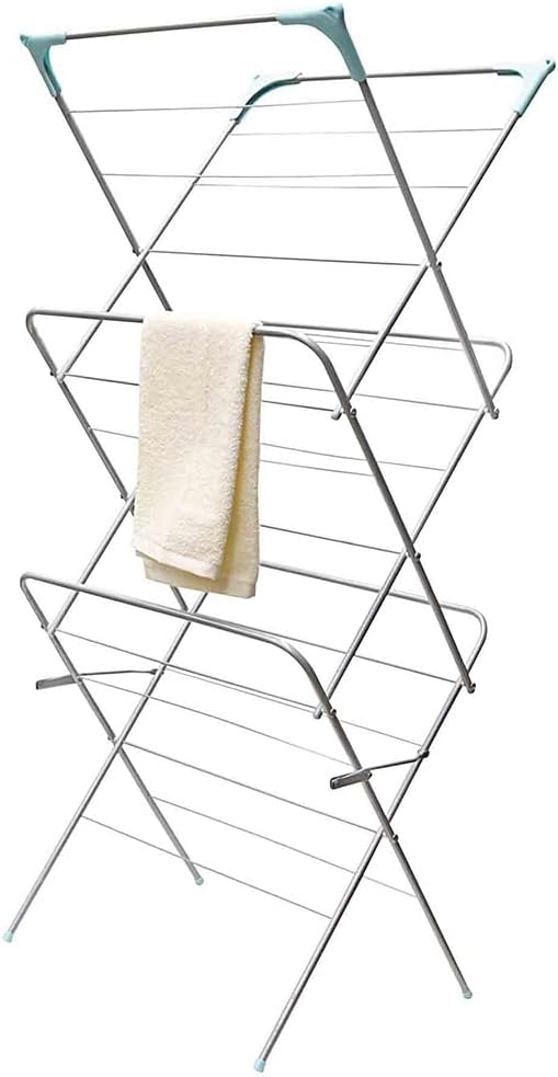 Metal Clothes Rack for Hanging Clothes (Silver), by Home Basics | 3 Tier Port...
