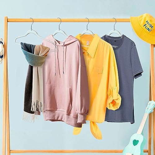 Quality Hangers Clear Plastic Hangers for Clothes | 50 Pack - 16.5 Inch | Hea...