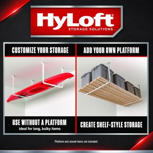 HyLoft 33 in. x 34 in. Adjustable Garage Ceiling Mount Storage Rack Kit, Gara...