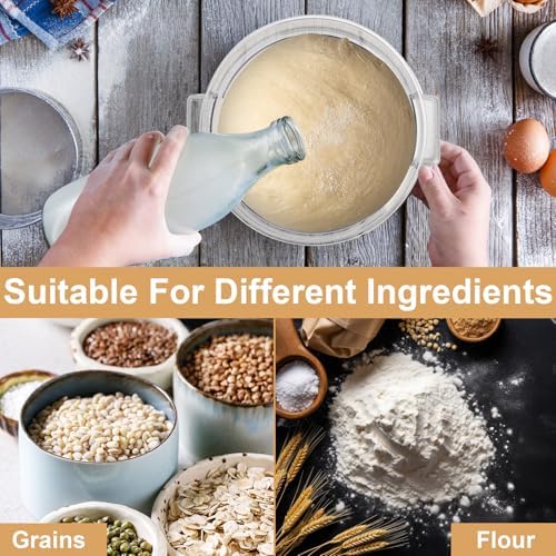Suclain 4 Pcs 4 Qt Proofing Containers, Food Storage with Lids