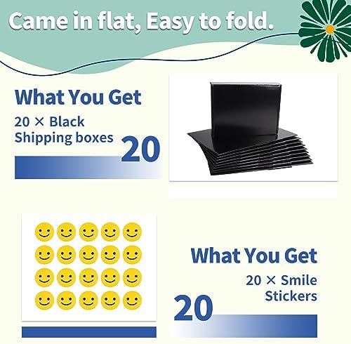 Rempry 12x9x4 Black Shipping Boxes 20 Pack, Large Cardboard Mailer Boxes for ...