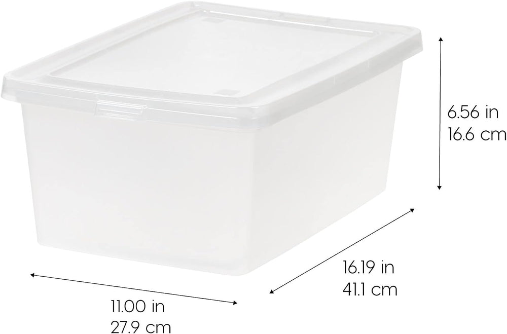 IRIS USA 12-Pack 15 Qt Storage Bins with Lids, Clear, Stackable