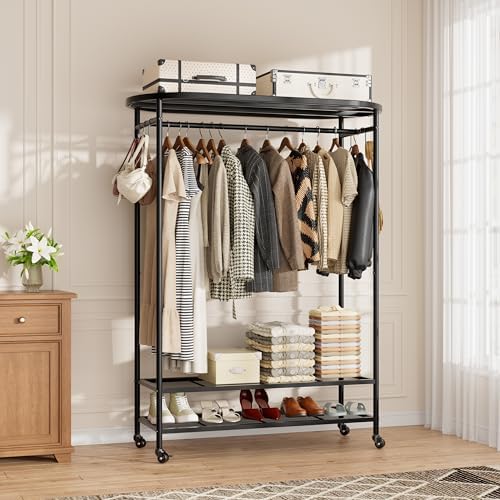 BACEKOLL Heavy Duty Clothes Rack Rolling Hanging Portable Closet 380LBS