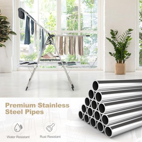 Tangkula Freestanding Foldable Clothes Drying Rack