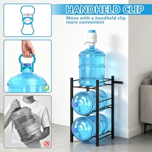 Small 5 Gallon Water Jug Holder, 3 Tier Water Jug Stand Holder 5 Gal Water Bo...