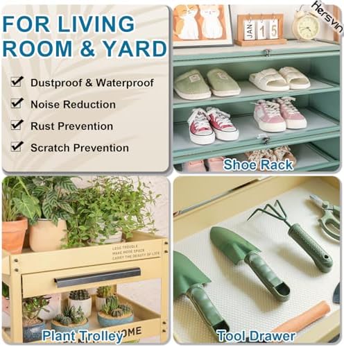 Hersvin Shelf Liners, 20in x 20ft Kitchen Drawer Mats, Non-Adhesive EVA Cupbo...