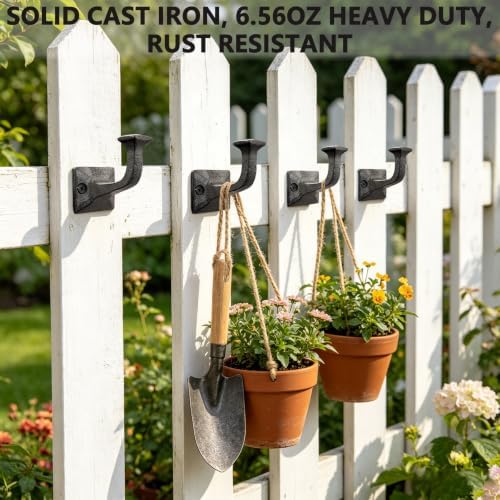 Rustic Cast Iron Wall Coat Hook 2.6×2.3in, Sturdy Vintage Heavy Duty Robe Tow...