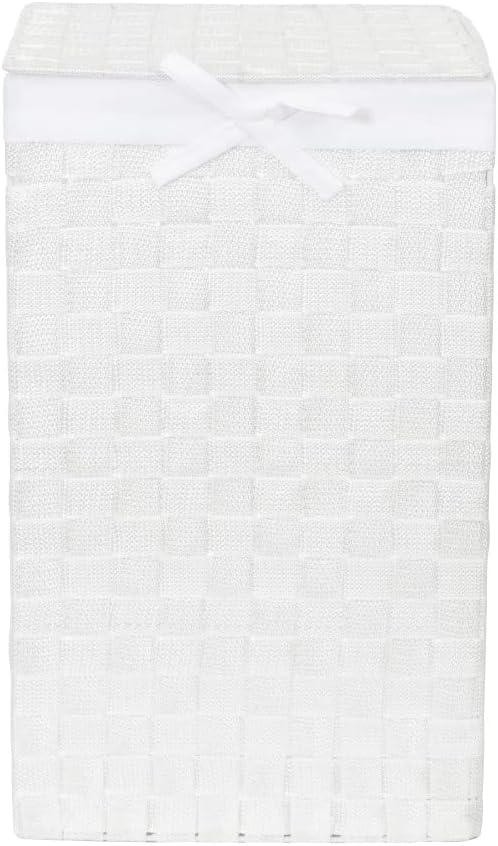 Compactor Square Laundry Basket with Lid, Woven Washing Hamper for Storing Cl...