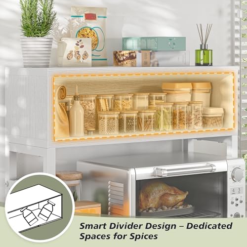EnHomee 4-Tier Microwave Stand for Countertop Storage, White