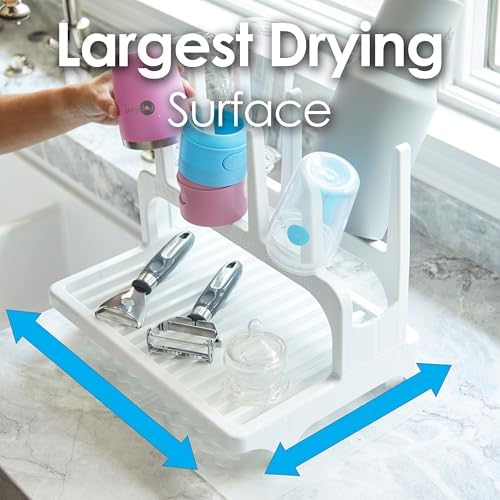 PopYum White Space Saving Drying Rack with Silicone Mat