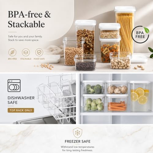 Neoflam Smart Seal Airtight Food Storage Containers Set of 3, 1.75L Pantry Co...