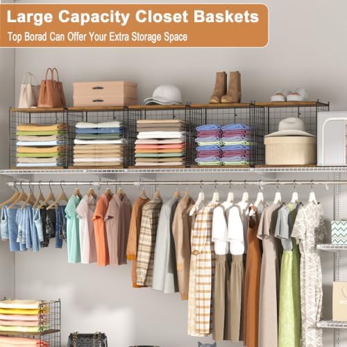 2 Pack Closet Organizers and Storage, Stackable Closet Shelf Organizer Heavy ...