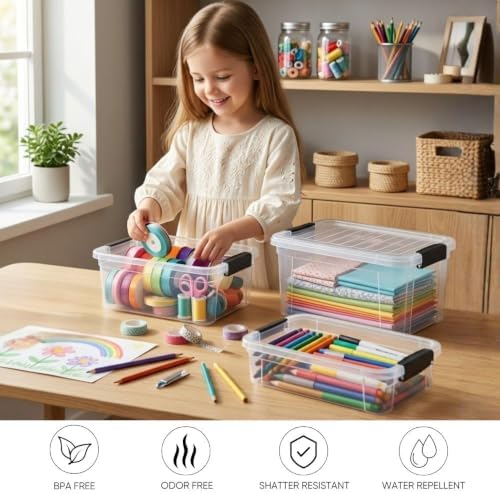 Superio 2.5 Quart Clear Plastic Storage Boxes with Lids, Stackable Organizer ...