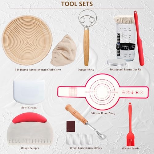 Complete Sourdough Starter Kit, Banneton Bread Proofing Basket
