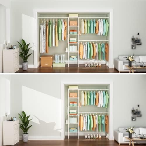 Ulif M1 Closet Storage Organizer System, 6 Tiers Heavy Duty Metal Garment Rac...