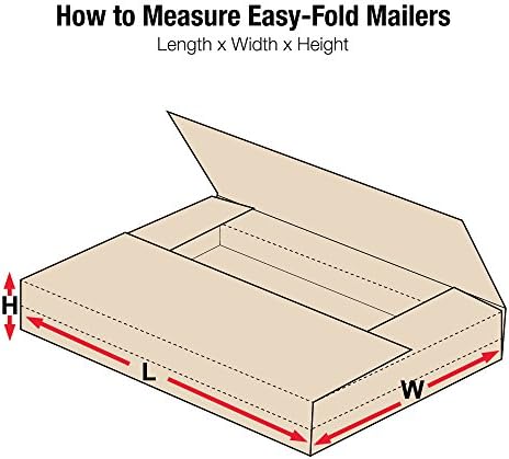 BOX USA Brown Kraft Easy-Fold Mailing Boxes, 12 x 10 1/2 x 2 Inches, Pack of ...