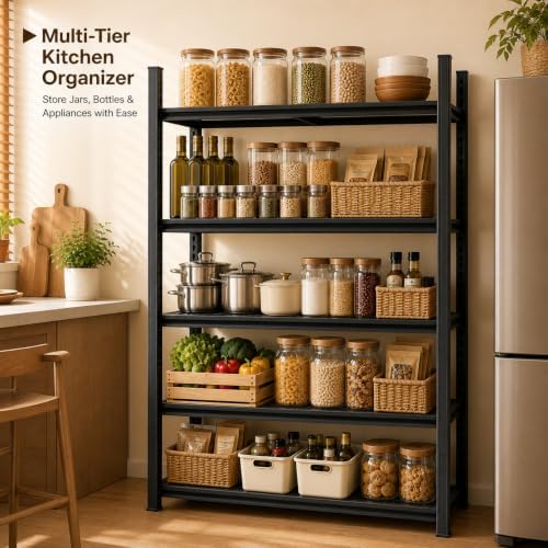 63" H Garage Shelving, Heavy Duty Storage Shelves, Garage Storage Shelve...