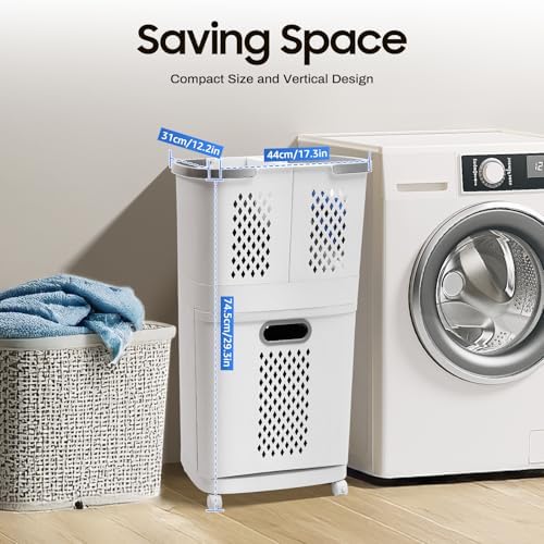 Removable Laundry Basket Classification Thickened Storage Rack White