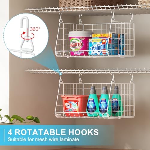 3-Tier Hanging Laundry Basket Organizer：Foldable Wire Shelf Laundry Room Orga...