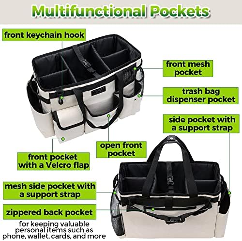 Cleaning Caddy Organizer with Handle - Large Caddy Bag for House & Bathro...