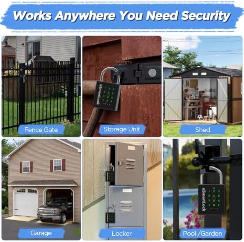 Heavy Duty Smart Padlock,Outdoor Combination Padlock with Key Code RFID